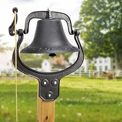 Cast Iron Dinner Bell Large Outdoor Church School Bell Dinner Bells for Outside Farmhouse Vintage Style Church Bells with Clear and Bright Sound - Image 7