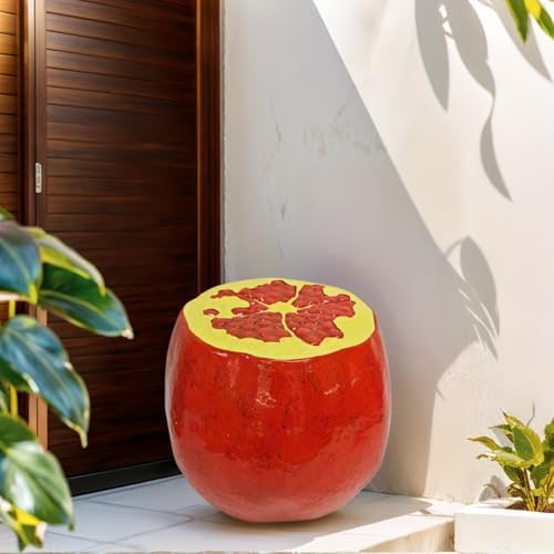 12.2" Pomegranate Stool Garden Statue Concrete French Country Decor - Image 4
