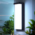 Sytmhoe Outdoor Wall Sconce Light Fixture,16in Dimmable Modern Porch Wall Light,6000K Black Exterior Sconce Light Mounted for House Garage Porch Courtyard(1Pack) by SytmhoeWallLighting