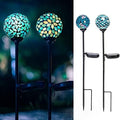 VCUTEKA Decorative Solar Garden Lights, 3.5" Mosaic Globe Stake 2 Pack by VCUTEKA