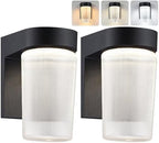 LIT-PaTH Outdoor Wall Light Fixture, Aluminum, LED 3CCT, Black, 2 Pack by LIT-PaTH