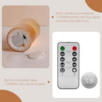 Eywamage Amber Gold Glass Flameless Pillar Candles with Remote Set of 5 - Image 3