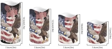 Eagle Flag Flickering Flameless Candles Battery Operated Candles Set of 4 with Remote Control Timer Color Changing Pillar Candles Bulk Tea Lights Home Table Kitchen Decoration - Image 2