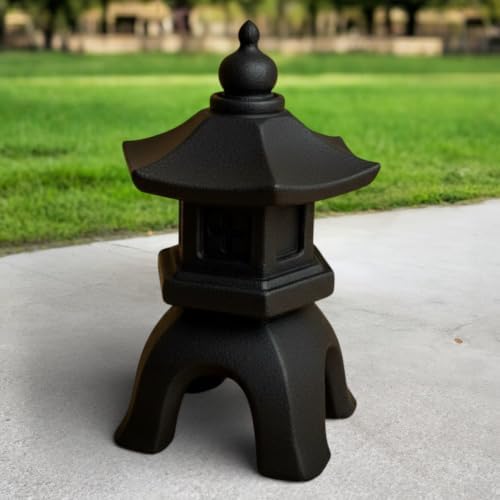 OLOMA Japanese Pagoda Concrete Garden Statue Handmade Lantern Zen Decor Outdoor Stone Asian Ornament Yard Patio Lawn Walkway Meditation Landscape Sculpture Light Accent Gift - Image 4