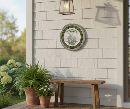 Magnolia Garden 10-Inch an Irish Blessing Decorative Stepping Stone – Weather-Resistant Resin Garden Walkway Tile – Celtic Knot & Shamrock Design Outdoor Accent - Image 3