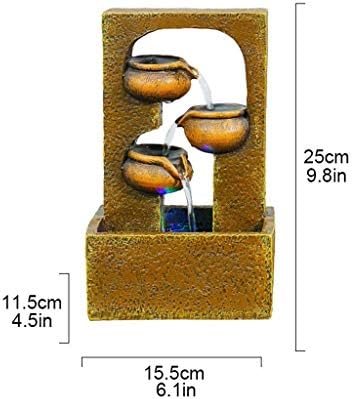 Indoor Tabletop Water Fountain Indoor and Outdoor Decorative Fountain Relaxation Desktop and Tabletop Fountain with Water Pump for Home Office Garden Terrace, 9.8" Height Environmental Resin Waterfall - Image 2