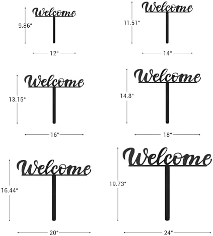 Metal Welcome Sign Decorative Garden Stake, Elegant Script Design Gifts Silhouette Statues for Yard Art, Outside, Patio, Outdoor Decor, Garden Decorations, Lawn Ornaments - 16" Black - Image 6