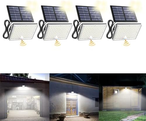 SUPERDANNY Solar Outside Lights with 113 Bright LEDs 7000K with 16ft Cable by SUPERDANNY