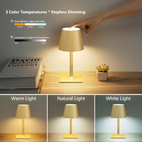 Fizrice Gold Rechargeable Table Lamp 4 Pack Portable Cordless Light - Image 5