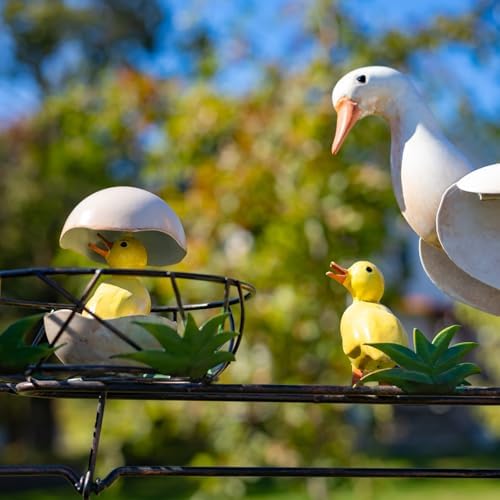 Windmill Spinner with Moving Hand-Painted Animals Scenes on Top, Includes Metal Tower Stand, Decorative Garden Decor (Hatching Duckling) - Image 3