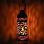 Lalhaveli Handmade Moroccan Style Metal Iron Tea Light Candle Holder Home Decor 7 x 3 Inch (Copper) - Image 3