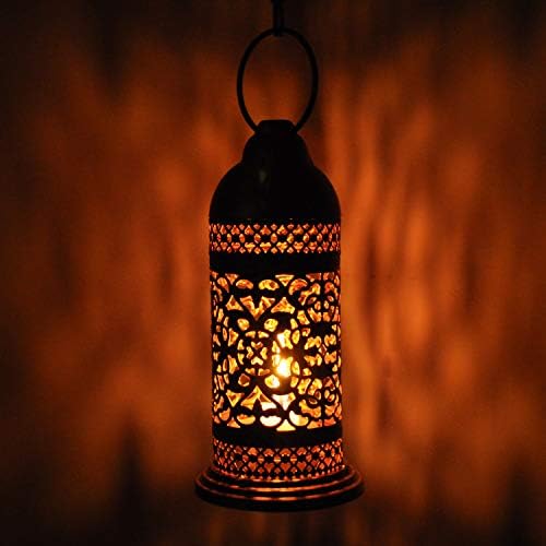 Lalhaveli Handmade Moroccan Style Metal Iron Tea Light Candle Holder Home Decor 7 x 3 Inch (Copper) - Image 3