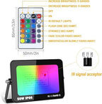 2-Pack 50W RGB LED Flood Light, Remote Outdoor Color Changing Light - Image 2