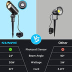 SUNVIE 30W 3000K LED Dusk to Dawn Flag Pole Spot Light Outdoor with Stake - Image 4