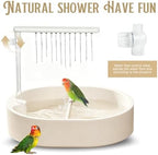 Parrot Bathtub Bird Automatic Bath Shower,Large Bird Shower Fountain Indoor Bathtub with Running Water, Contains USB and Pump,for Pet Birds, African Grey, Cockatiel, Conure, Budgie, Lovebird(Beige) - Image 3