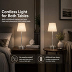 Cordless Table Lamps 2 Pack, Rechargeable Battery Operated Lamps, Silver - Image 2