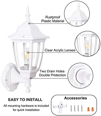 FUDESY Outdoor Wall Lantern, Exterior Waterproof Wall Sconce Light Fixture - Image 3