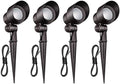 Outdoor Landscape Lighting Low Voltage Garden Landscape Lights Spotlight Uplight, Aluminum Construction Waterproof 12V 5W 3000K Warm-Yellow Light（4-Pack） by Gardenients