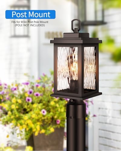 VIANIS Outdoor Post Lights Hardwired 120V, Oil Rubbed Bronze Aluminum - Image 5