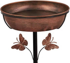Metal Bird Bath Feeder for Outside – 3.14’’ Deep Birdbaths Bowl with Stable Stake & Upgraded 5-Pronged Base, 13’’ Dia Freestanding for Garden Yard Lawn Decor, 44’’ Tall Easy Clean 1.5 Gallon by SparkGardenMagic