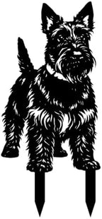 Dog Metal Garden Stake - Weatherproof Dog Silhouette Yard Art, Decorative Outdoor Sign for Lawn & Patio, Heartfelt Gift for Scottish Terrier Lovers(Stand,14") by Unknown