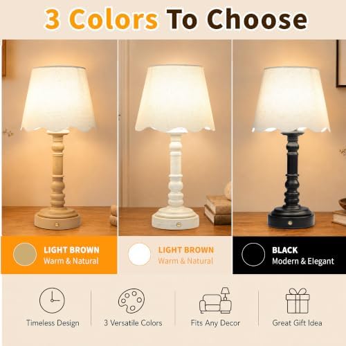 ShineTech 14" Small Table Lamps for Bedroom Rechargeable Cordless, Set of 2 - Image 5