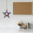 Glass Star Lantern Iron Art Hanging Candle Holder Xmas Home - Image 7