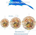 Fall Green Pumpkin Wind Spinner for Yard and Garden,Thanksgiving Maple Leaves Orange Check Hanging Wind Spinner Outdoor 3D Kinetic Wind Sculpture Spinners Indoor Outdoor Décor Ornaments Gift 12" - Image 2