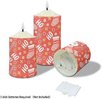 Cozeyat Christmas Decor Flameless Candles with Remote, Flameless Bullet Floating Candles Set of 3, Red Stocking and Candy Cane Design Ivory Pillar Battery Operated Candles with Dancing LED Flame - Image 3