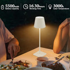 Cordless Table Lamp 5000mAh LED Rechargeable Lamp Off White, 2-Pack - Image 5