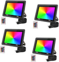 4pcs 100W LED RGB Flood Light Stage Lighting with US 3-Plug, Changing RGB Flood Lights with Remote Control, Dimmable Wall Washer Light 16 Colors 4 Mode for DJ Disco Party Garden Halloween by Unknown