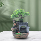 Gdrasuya10 Indoor Water Fountain, Small Tabletop Waterfall Fountain, Rockery Ornament with LED for Office Home Bedroom - Image 4