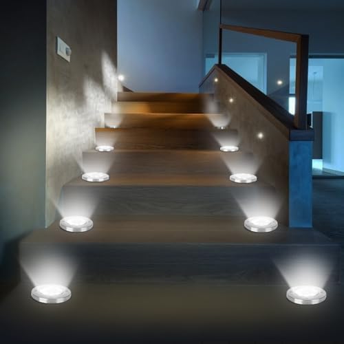 Solar Ground Lights Outdoor 12 Pack 4.6", Waterproof, Cool White - Image 6