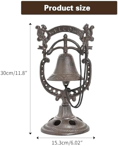 Sungmor Classic Cast Iron Tabletop Hand Bell Dinner Bell - Lovely Squirrel Shape Service Bell - Wrought Iron Rattle Table Ornaments - Perfect for Restaurant Bar Cafes - Image 6