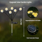 4PK 32LED Solar Garden Lights Outdoor, Dandelion Solar Lights Outdoor, IP65 Waterproof Firefly Light Outside Decor for Patio Pathway, Sway by Wind for Fairy Garden Dandelion Decorations, Warm White - Image 2