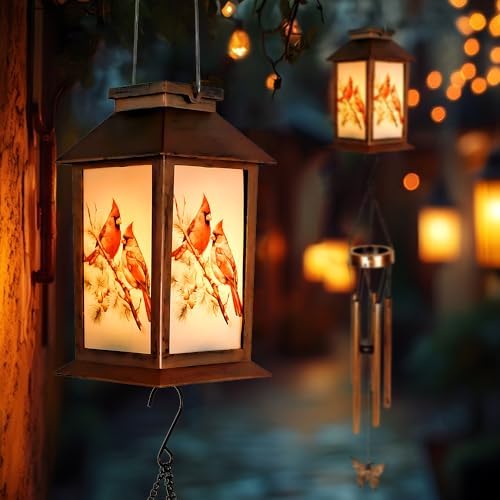 Sparrow Lighten House Wind Chimes with Lantern & Pagoda Roof - Durable Outdoor Wind Chime Decor for Porch, Balcony, Yard - Calming Wind Bells for mom，Friend，Sister，Grandma by JOBOSI