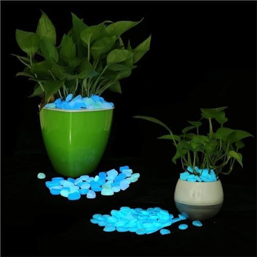 Glow in The Dark Pebbles 1200 Pcs The Garden of Light On The Dark Pebbles for Yard Rock and Manwalk Decoration Fairy Tale DIY Decorative Luminous Stone(Orange) - Image 6