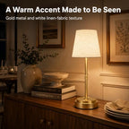 Rechargeable Cordless Table Lamp, Nightstand to End Table,Gold,1 Pack - Image 4