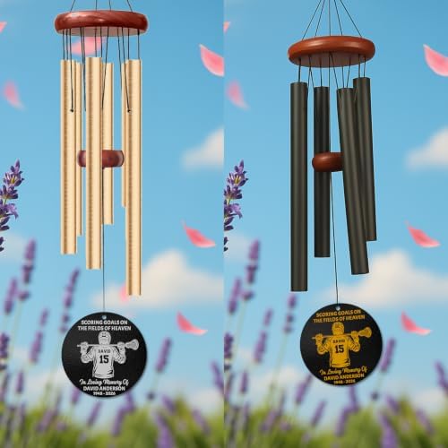 Custom Lacrosse Memorial Wind Chime, Personalized Name - Image 3