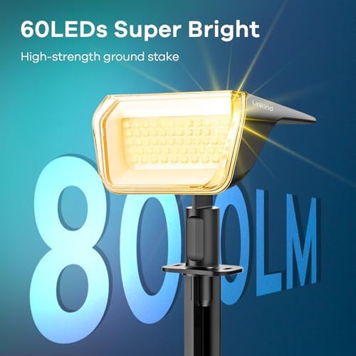 Linkind Solar Spot Lights Outdoor Waterproof Floodlight Warm White 8 Pack - Image 2