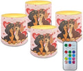 Cute Dachshund Heart Print Flameless Candles with Remote Battery Operated Candles with Timer Flickering LED Battery Operated Pillar Tealights for Valentines Day Home Decorations by Merkmak