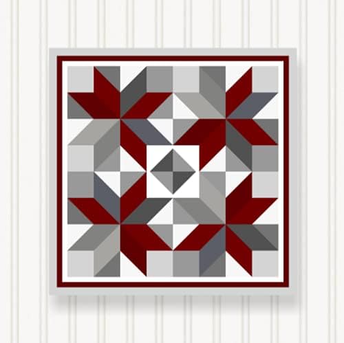 BQ033-05 BARN Quilt Block Outdoor Square | 6 Sizes | Outside Pattern | Wall Art | Yard Art | Barn Quilt Sign | Farm Quilt Design (34" x 34" 1 Sided) by SignStuffInc
