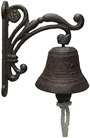2X Outdoor Dinner Bells Cast Iron Bracket Mounts Bell Indoor E Outdoor Wall Decor, 3, As Described - Image 3