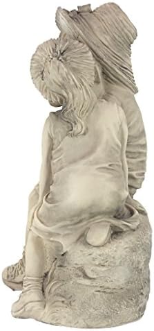 Design Toscano Boy and Girl Garden Decor Statue ,14 Inch, Polyresin, Antique Stone - Image 5