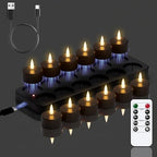GenSwin Rechargeable Tea Lights Candles Remote Timer Charging Base Black by GenSwin