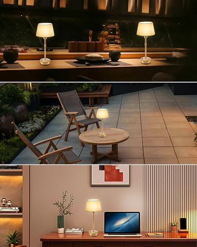 UMEXUS Cordless Rechargeable Table Lamp, Small Battery Operated Table Light - Image 2