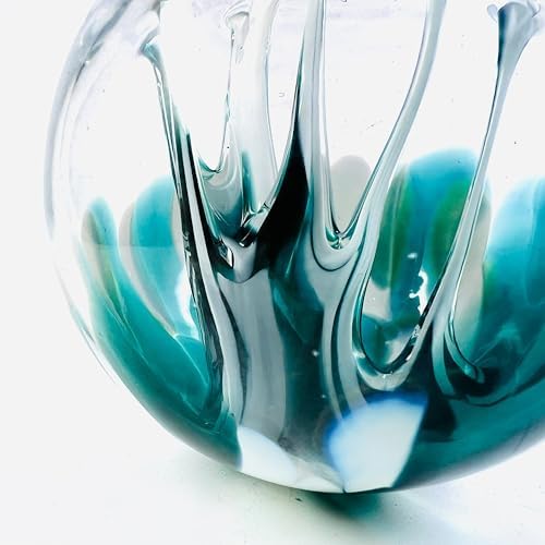 Luke Adams Handmade Glass Gazing Balls for Garden – Hand Blown Glass Gazing Ball for Yard Décor – Decorative Garden Globe (Waterfall) - Image 2
