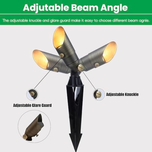 Color Changing Brass Landscape Light, 12V Low Voltage Mini Spotlight, 16-Color RGB+Warm White 3W MR11 LED Bulb with Remote Control, Weatherproof for Outdoor Garden Yard Lighting - Image 5