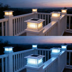 Dynaming 4x4 Solar Post Cap Lights Outdoor with 2 Color Modes, 12 Pack Fence Post Solar Lights White Shell Fit for Vinyl/Wooden Posts, High Brightness SMD LED Lighting Decor for Garden Deck Patio - Image 5