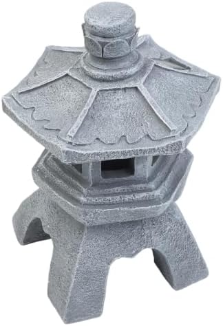 Solar Pagoda Garden Statue, Resin Outdoor Lantern with Auto Light(Dome) - Image 6